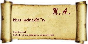 Miu Adrián névjegykártya